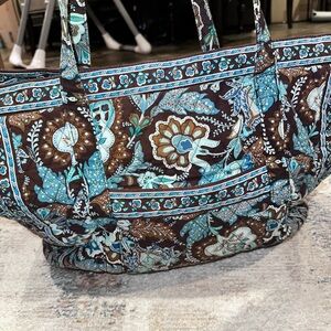 Vera Bradley Blue and Brown Floral Tote